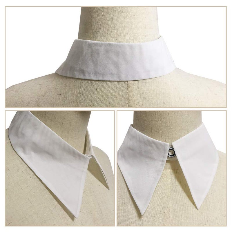Joyci Solid Color Girls Necklace Choker Collar Detachable Lapel False Collar (White) - Image 2